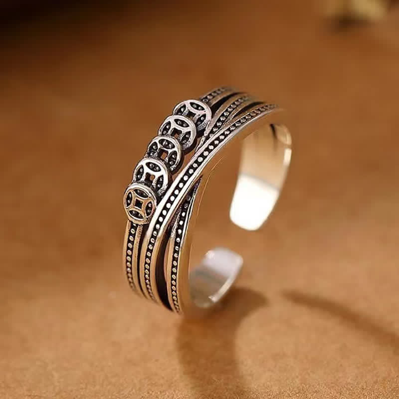 KarmaRipple's Bronze Coin Wealth Fortune Ring p1