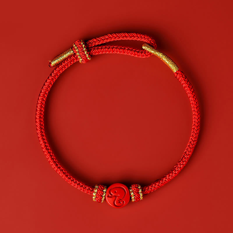 KarmaRipple's Chinese Zodiac Red String Eight Thread Peace Weave Cinnabar Protection Fortune Bracelet p1