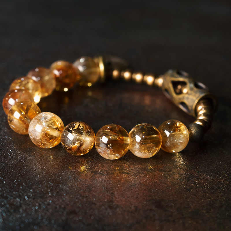 KarmaRipple's Daily Retro 10mm Citrine Beadwork Protection Bracelet p1