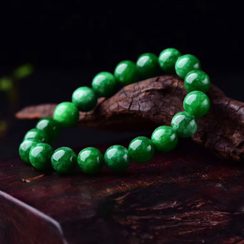 KarmaRipple's Cyan Jade Bead Calm Balance Bracelet p1