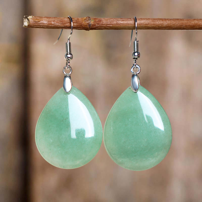 KarmaRipple's Authentic Aventurine Dangle Balancing Drop Earrings p1