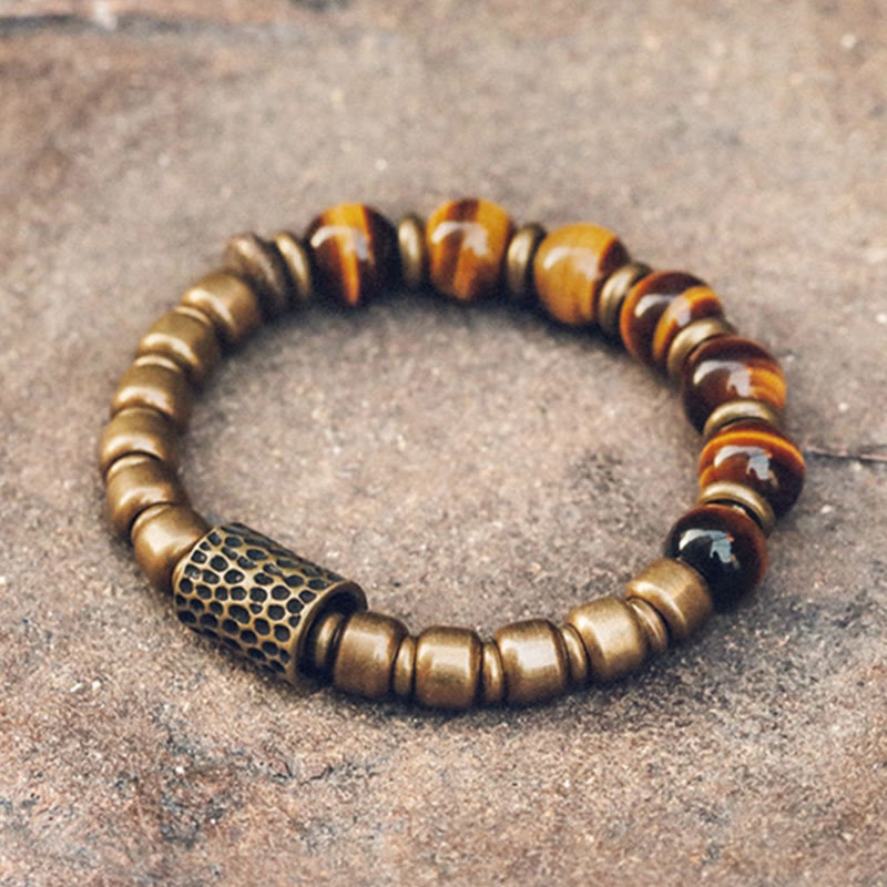 KarmaRipple's Tiger Eye Stone Bronze Protection Bracelet p1