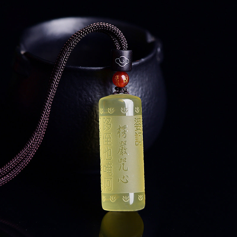 KarmaRipple's Heart Sutra Citrine Happiness Strength Pendant Necklace p1