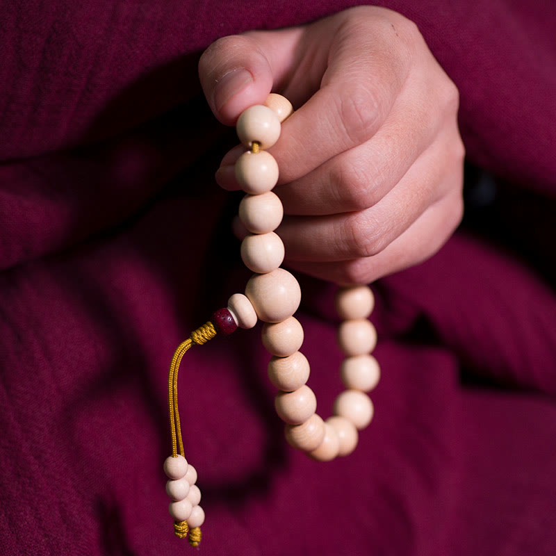 KarmaRipple's Authentic Abelia Biflora Wood Blessing Wrist Mala p1