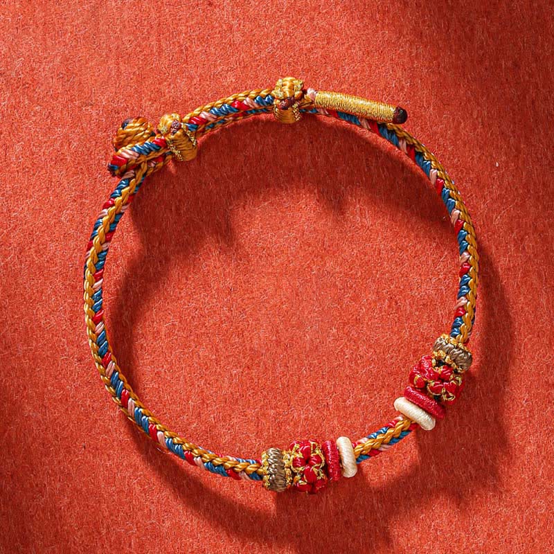 KarmaRipple's Handmade Dunhuang Color Fortune Braid String Bracelet p1