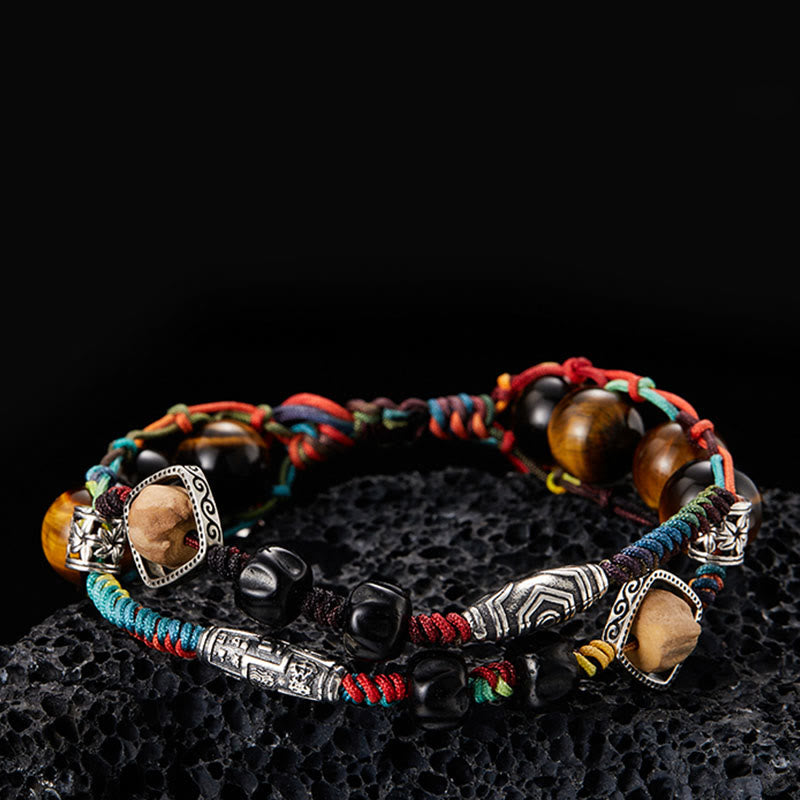 KarmaRipple's 925 Sterling Silver Tiger's Eye Bodhi Seed Handmade Courage Bracelet p1