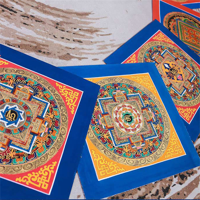 KarmaRipple's Tibetan Handmade Thangka Painting Blessing Thangka Blind Box Random Color Pattern p1