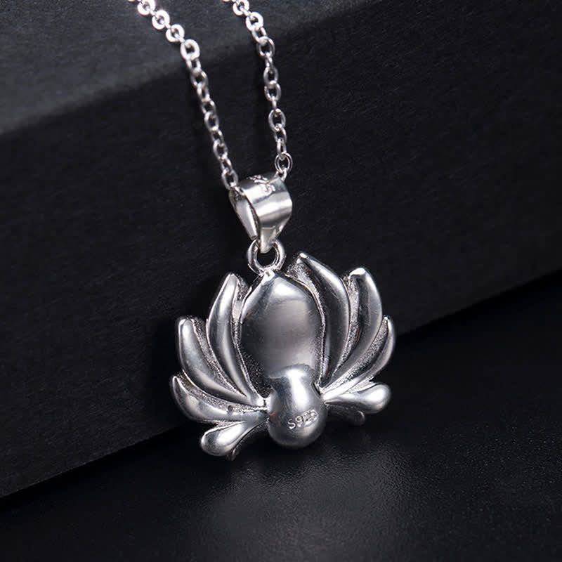 KarmaRipple's 925 Sterling Silver Lotus Flower Pearl Wealth Pendant Necklace p9
