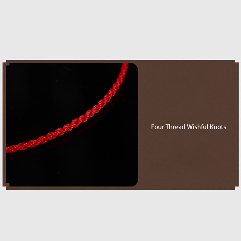 KarmaRipple's 999 Gold Bead Handmade Four Thread Wishful Knots Woven Protection Bracelet p10