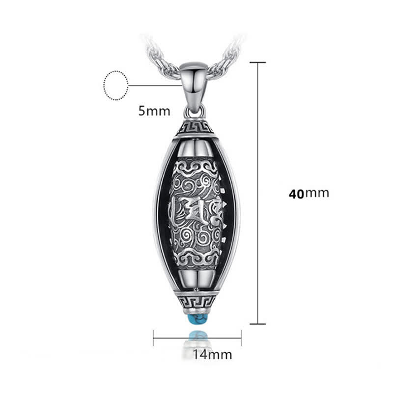 KarmaRipple's Tibet Om Mani Padme Hum Protection Pendant Rotatable Necklace p10