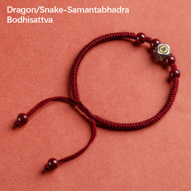 KarmaRipple's 925 Sterling Silver Chinese Zodiac Natal Buddha Cinnabar Calm Bracelet p7