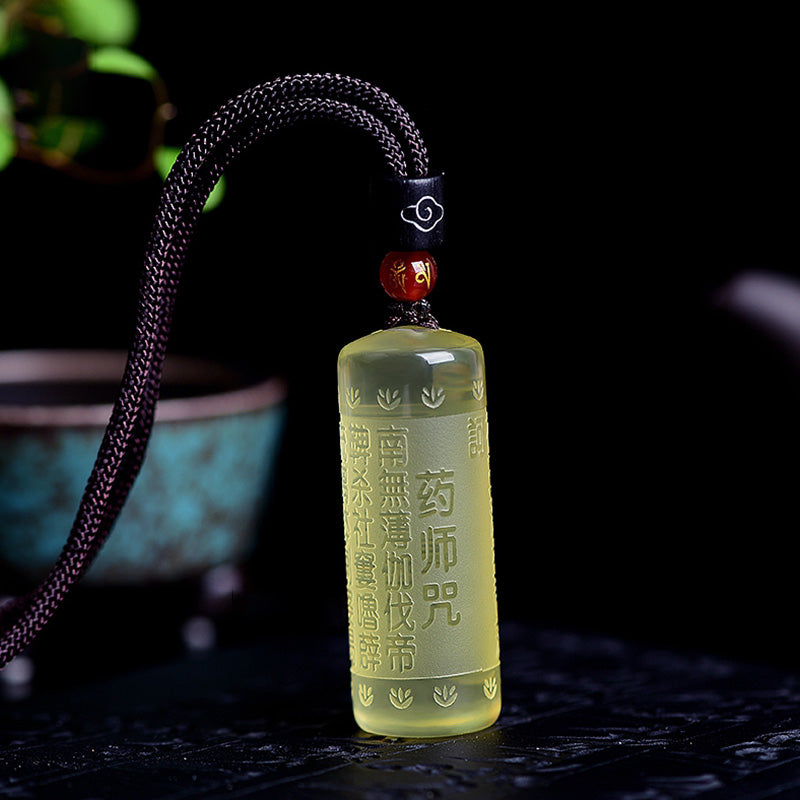 KarmaRipple's Heart Sutra Citrine Happiness Strength Pendant Necklace p3