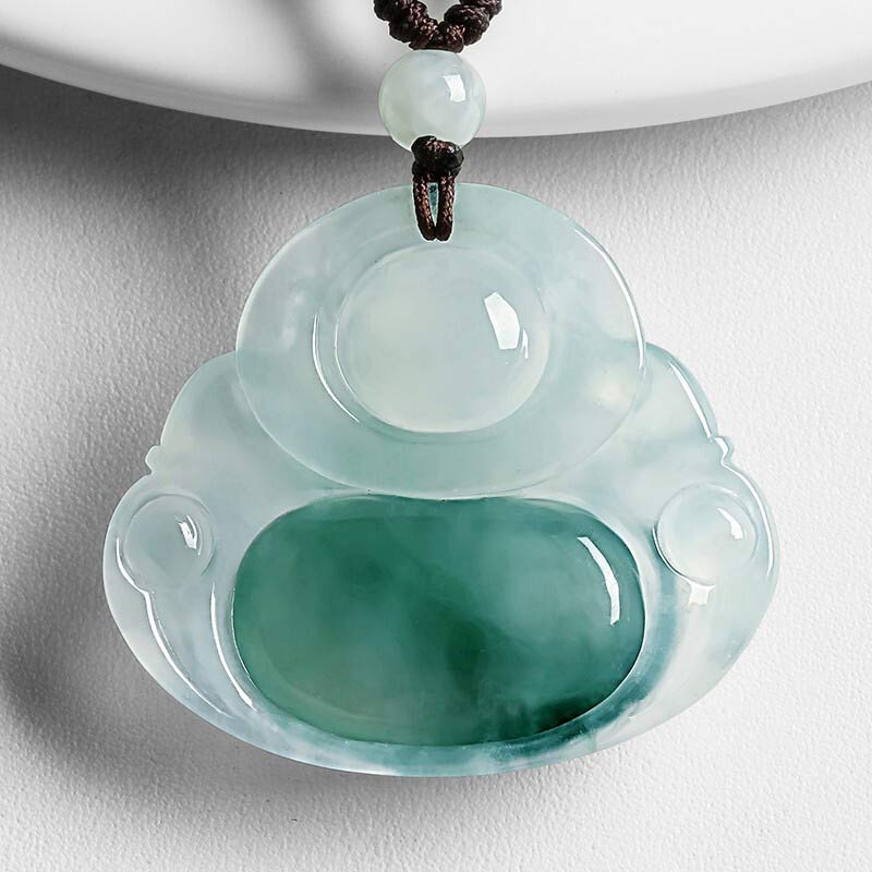 KarmaRipple's Cyan Jade Fortune Pendant Necklace p4