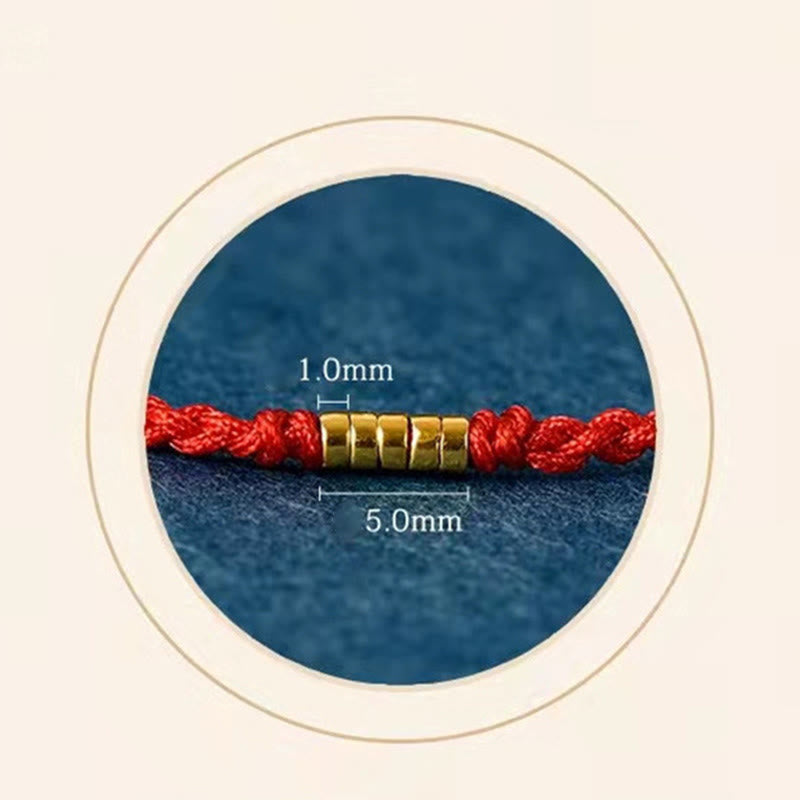 KarmaRipple's 925 Sterling Silver Fortunate Golden Bead Woven String Bracelet Anklet p16