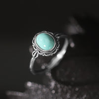 KarmaRipple's 925 Sterling Silver Tibetan Turquoise Red Agate Protection Ring