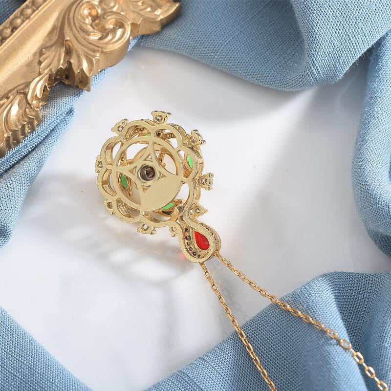 KarmaRipple's Cyan Jade Red Gemstone Fortune Pendant p3