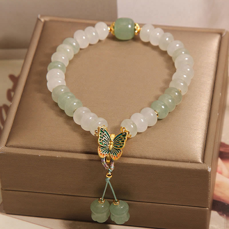 KarmaRipple's Authentic Tianshan Jade Abacus Beadwork Butterfly Prosperity Bracelet p2