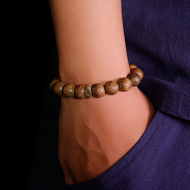 KarmaRipple's Chinese Zodiac Natal Buddha Authentic Agarwood Silver Peace Calm Bracelet p11