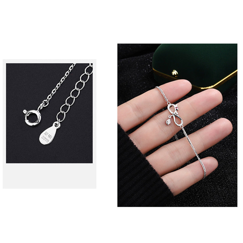 KarmaRipple's Year Of The Dragon 999 Sterling Silver Zircon Endless Weave Tail Talisman Fortune Protection Bracelet p10