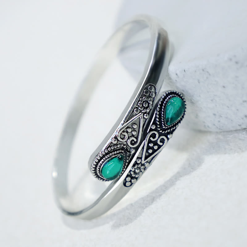 KarmaRipple's Zircon Water Drop Pattern Balancing Cuff Bracelet Bangle p5