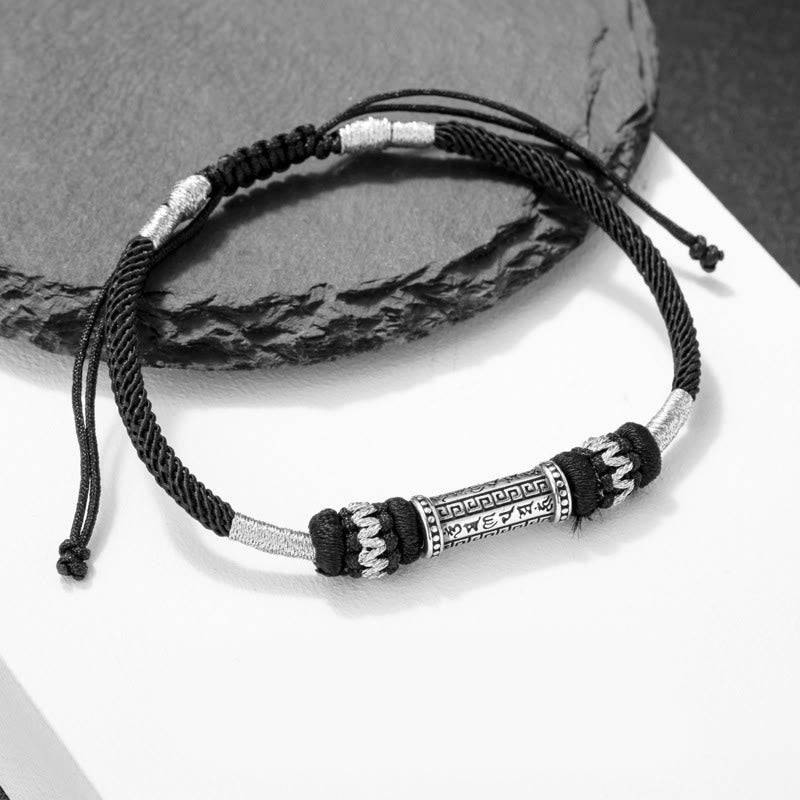 KarmaRipple's 925 Sterling Silver Om Mani Padme Hum Wisdom Woven Rope Bracelet p2