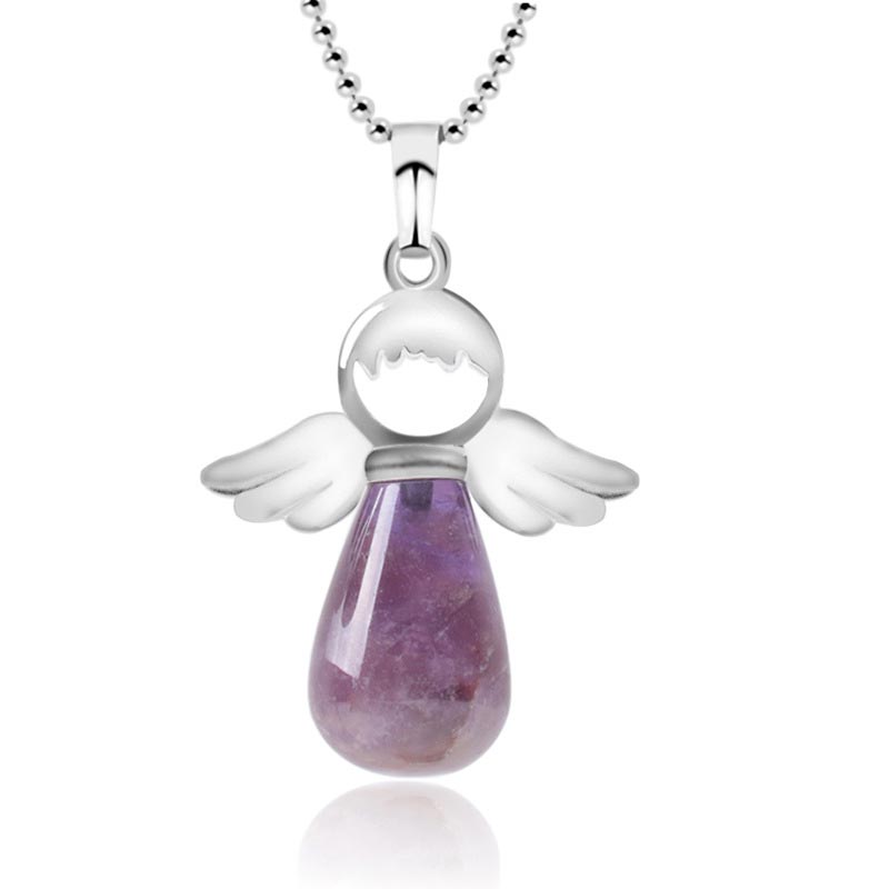 KarmaRipple's Little Angel Wings Authentic Gemstone Fortune Pendant Necklace p37