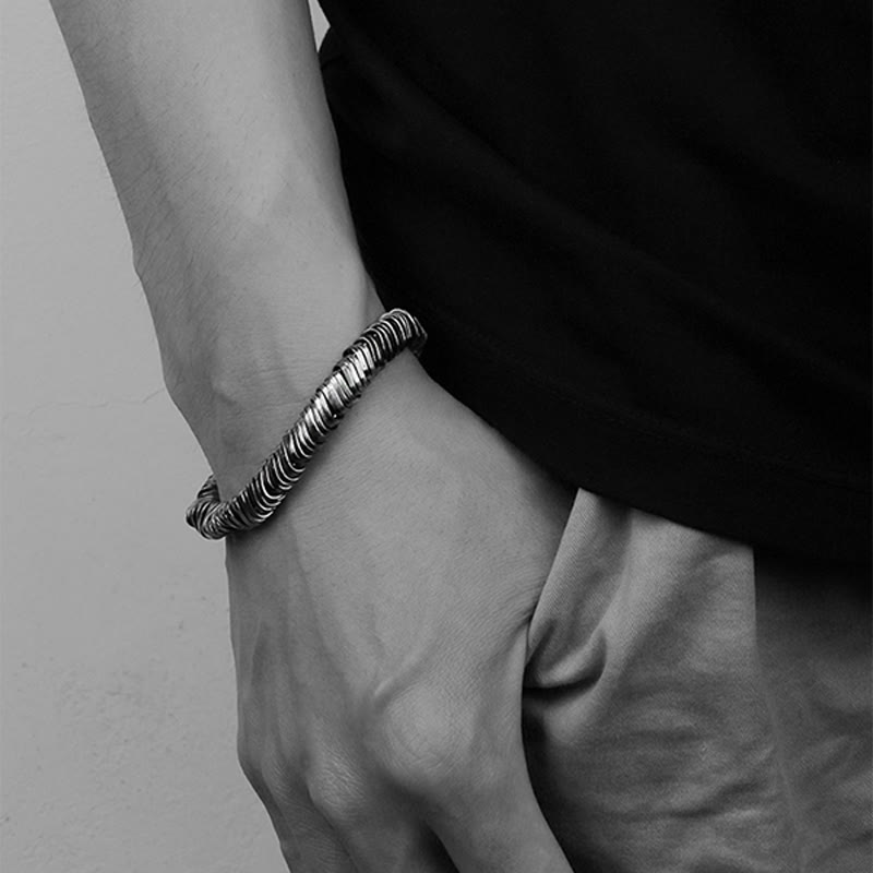 KarmaRipple's 925 Sterling Silver Vintage Twisted Design Wealth Balancing Chain Bracelet p4