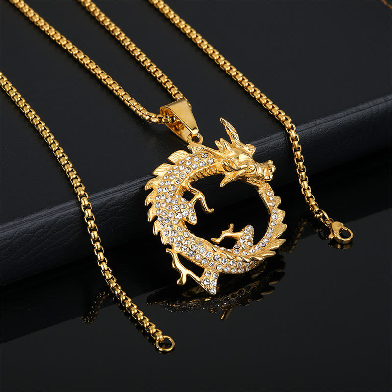 KarmaRipple's Chinese Zodiac Dragon Pattern Success Pendant Necklace p3