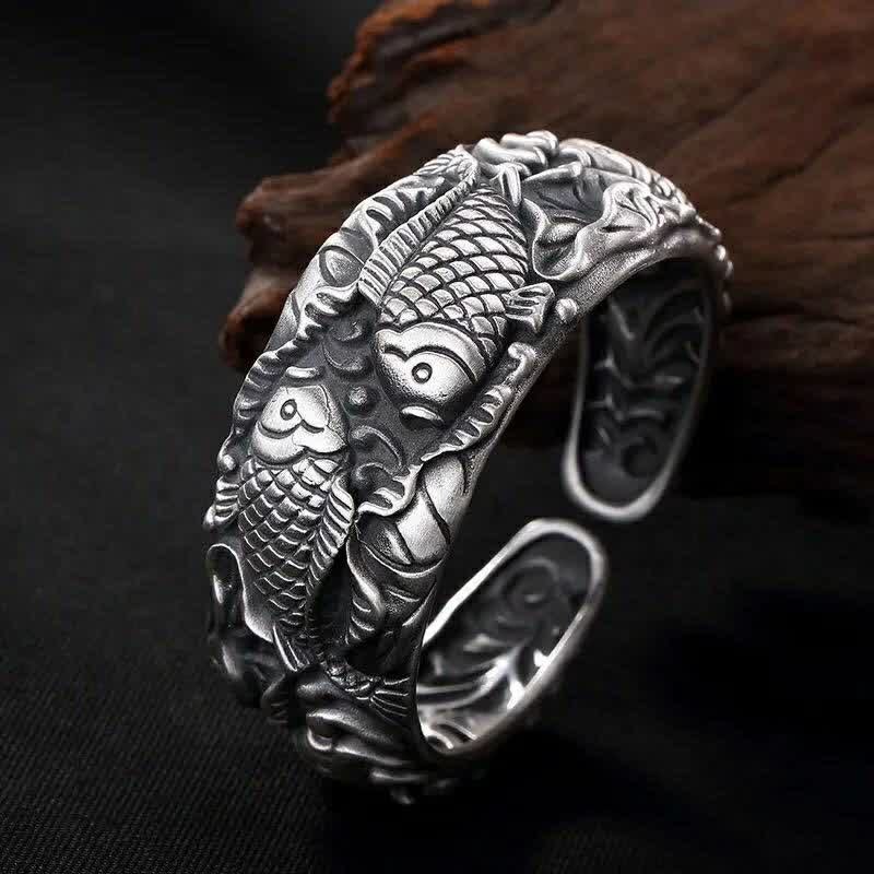 KarmaRipple's Koi Fish Lotus Fortune Wealth Bracelet Bangle p2