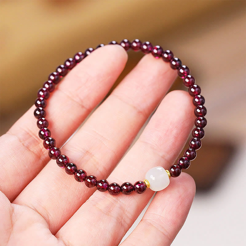 KarmaRipple's Authentic Garnet Jade Bead Purification Bracelet p5
