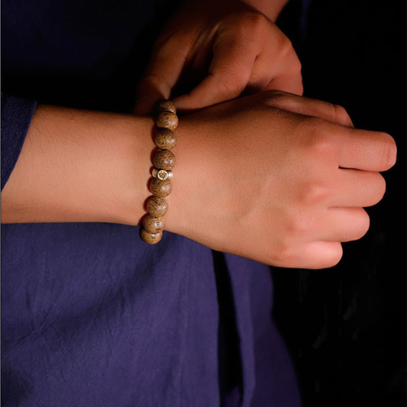 KarmaRipple's Chinese Zodiac Natal Buddha Authentic Agarwood Silver Peace Calm Bracelet p10