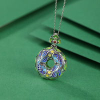 KarmaRipple's 990 Sterling Silver Koi Fish Bronze Coin Peace Buckle Fortune Wealth 925 Sterling Silver Pendant Necklace