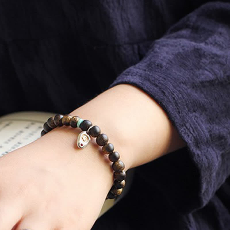 KarmaRipple's Vietnam Qinan Agarwood Turquoise Balance Strength Bracelet p6