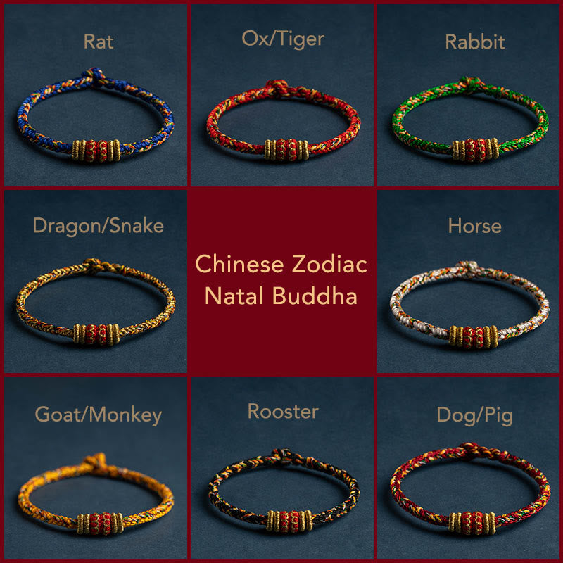 KarmaRipple's Tibet Handmade Chinese Zodiac Natal Buddha Fortune Strength Woven String Bracelet p10