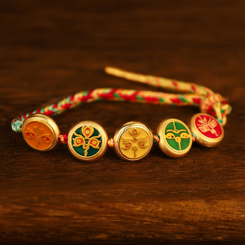 KarmaRipple's Tibetan Five God Of Wealth Colorful Rope Woven Fortune Bracelet p2