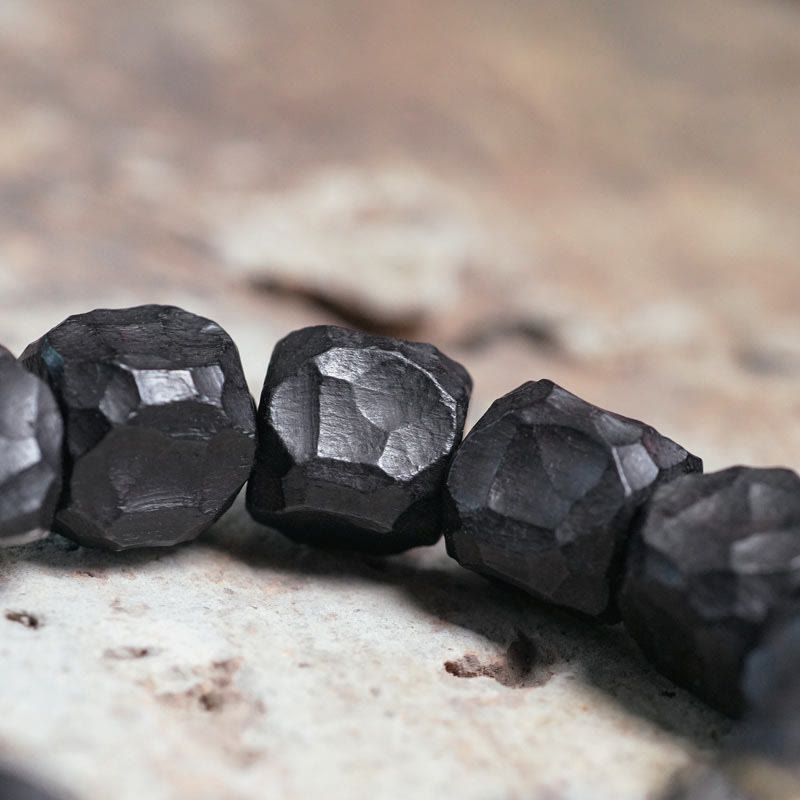 KarmaRipple's Tibet Ebony Wood Bronze Peace Tassel Wrist Mala Bracelet p3