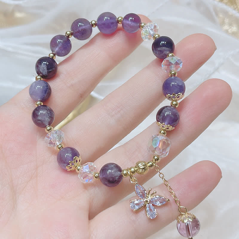 KarmaRipple's Authentic Amethyst Gemstone Spiritual Butterfly Talisman Bracelet p3