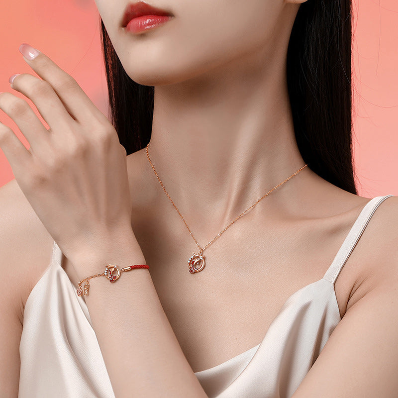 KarmaRipple's 925 Sterling Silver Year Of The Dragon Koi Fish Fu Character Fortune Pendant Necklace Bracelet p9