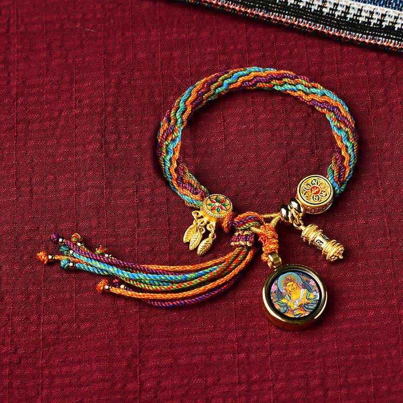 KarmaRipple's Tibetan Fortune Reincarnation Weave Prayer Wheel Dream Catcher Braid String Bracelet p10