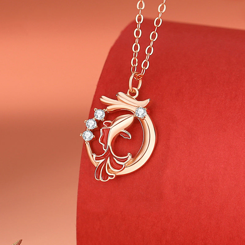 KarmaRipple's 925 Sterling Silver Year Of The Dragon Koi Fish Fu Character Fortune Pendant Necklace Bracelet p1