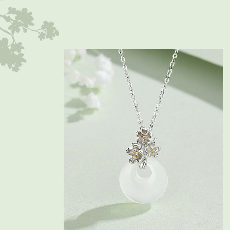 KarmaRipple's 925 Sterling Silver Round Chalcedony Twelve Months Flower Balance Pendant Necklace p13