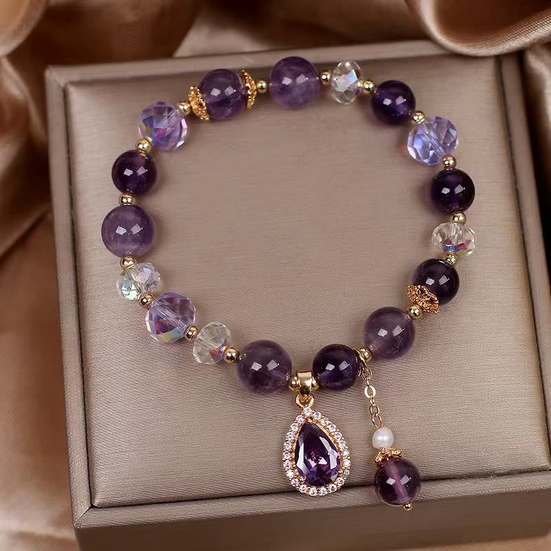 KarmaRipple's Authentic Amethyst Zircon Love Heart Balancing Soul Talisman Bracelet p4