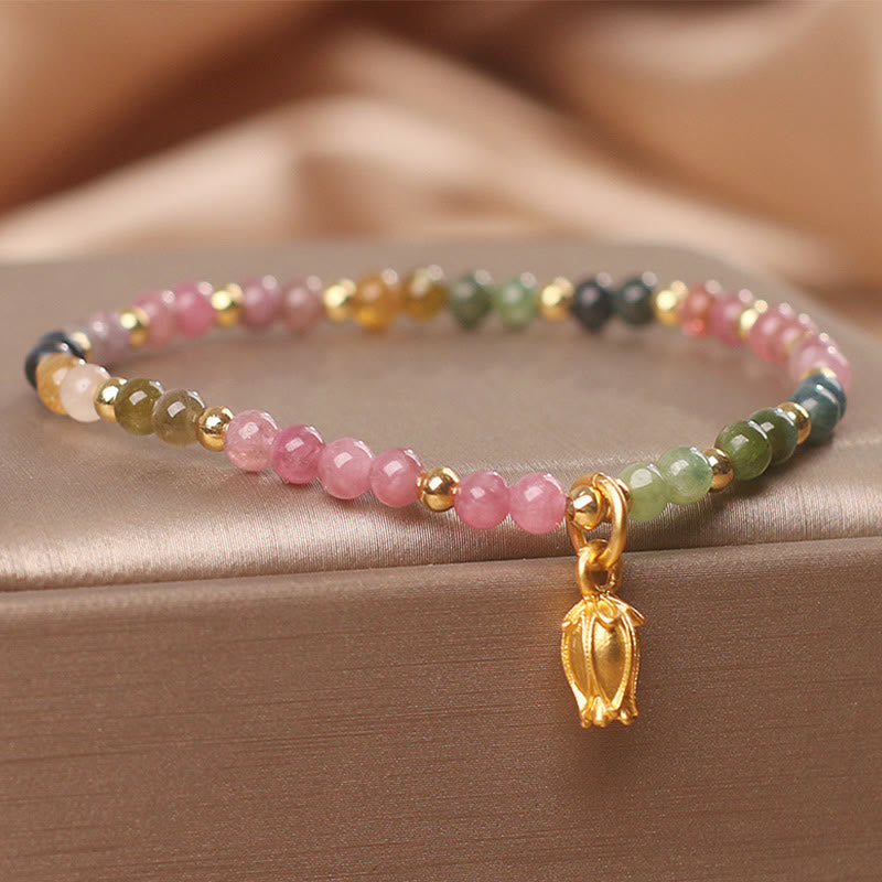 KarmaRipple's Colorful Tourmaline Flowers Positive Bracelet p13