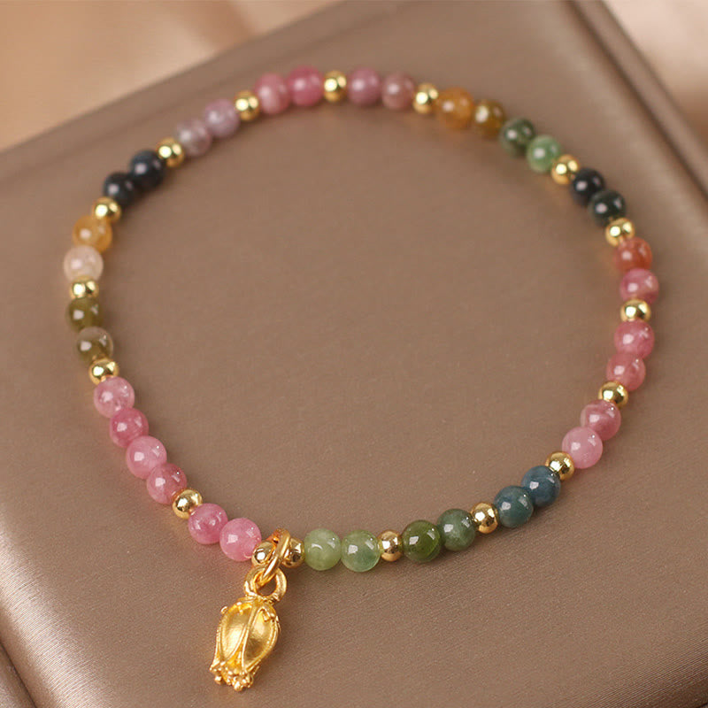 KarmaRipple's Colorful Tourmaline Flowers Positive Bracelet p5