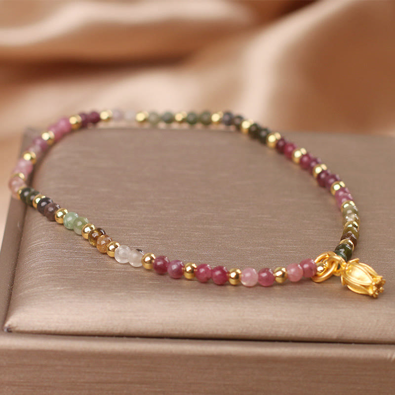 KarmaRipple's Colorful Tourmaline Flowers Positive Bracelet p11