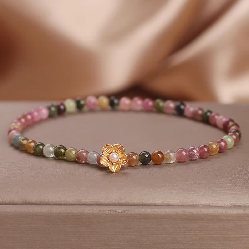 KarmaRipple's Colorful Tourmaline Flowers Positive Bracelet p15
