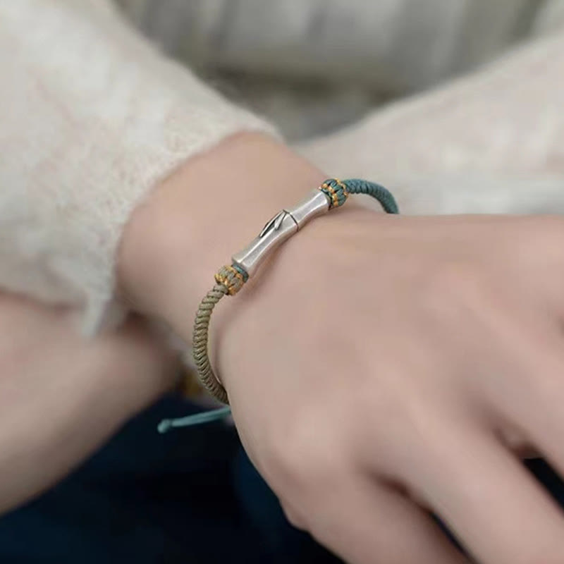 KarmaRipple's 925 Sterling Silver Bamboo Protection Woven Bracelet p5