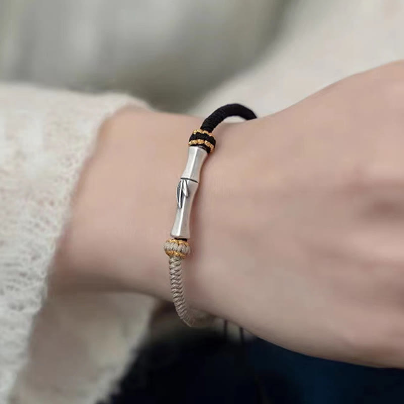 KarmaRipple's 925 Sterling Silver Bamboo Protection Woven Bracelet p10