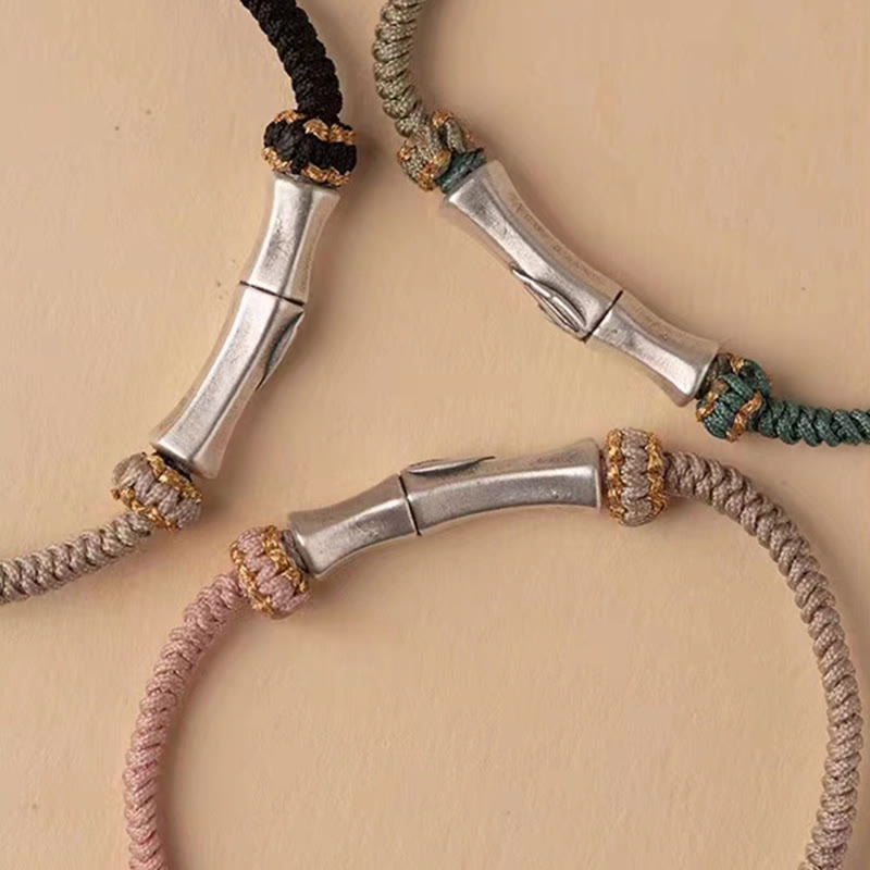 KarmaRipple's 925 Sterling Silver Bamboo Protection Woven Bracelet p12