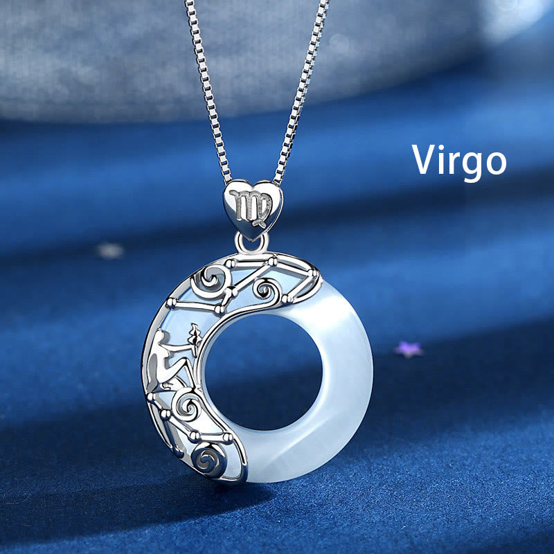 KarmaRipple's 925 Sterling Silver 12 Constellations of the Zodiac Cat's Eye Love Support Pendant Necklace p6